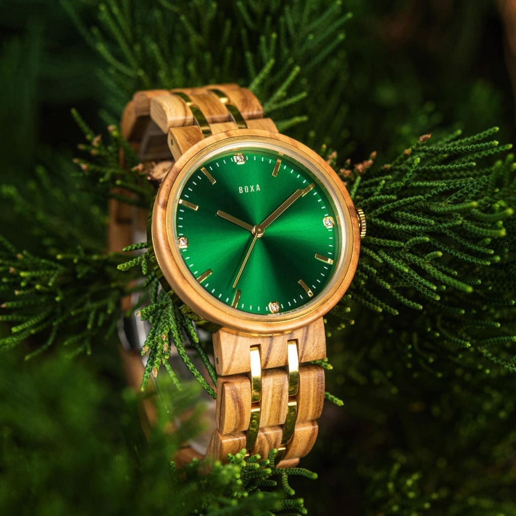 BOXA Royal Emerald Wood Watch